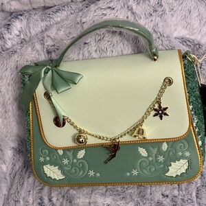 Peter Pan Tinker Bell Holiday Sequin Crossbody Bag with Charms NWT
